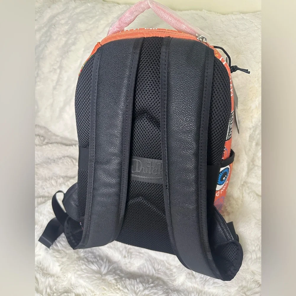 Von Dutch Vibrant Orange Backpack with Bold Graphics